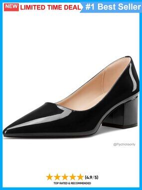 Women's Chunky Block Mid Heel Pumps Pointed Toe Slip-On Office Party Dress